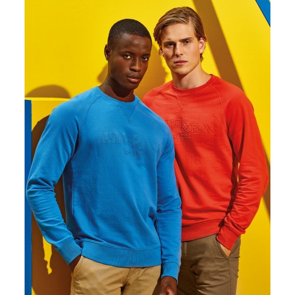 Asquith & Fox Men's coastal vintage wash loop back sweatshirt