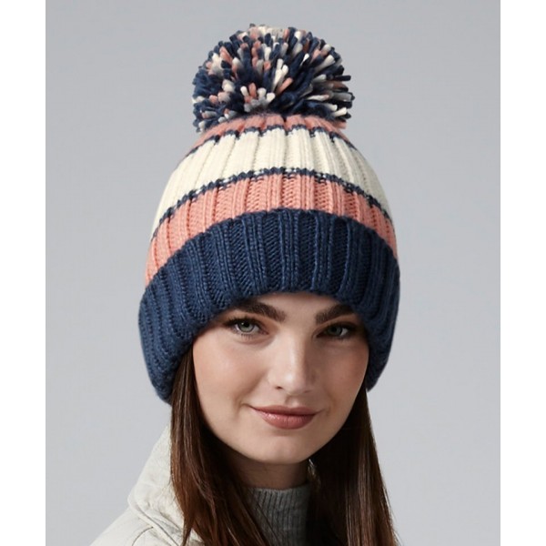 Beechfield Hygge striped beanie