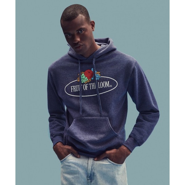 Fruit of the Loom Vintage Collection Vintage hooded sweatshirt large logo print