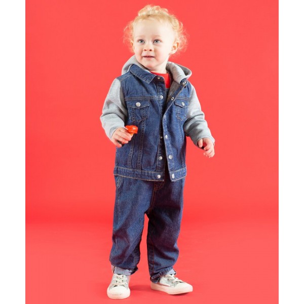 Larkwood Denim jacket with fleece hood and sleeves