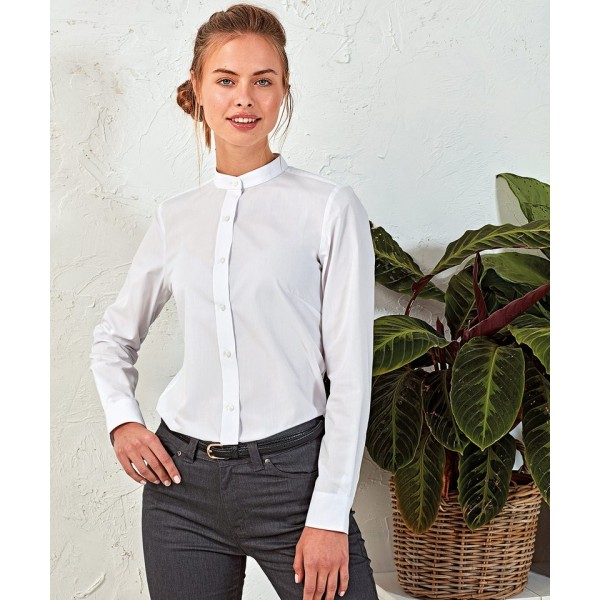 Premier Women's banded collar 'grandad' shirt