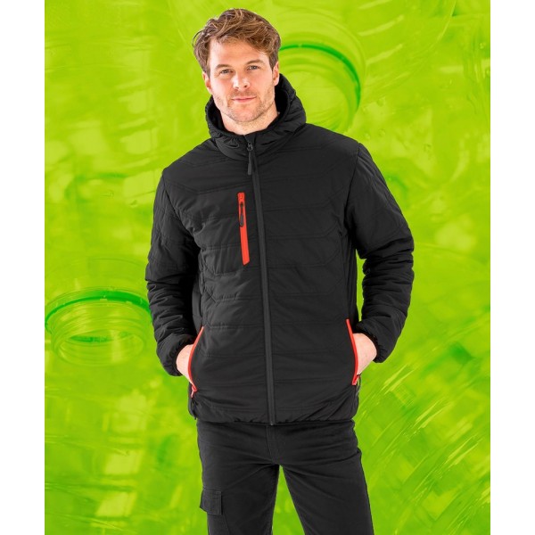 Result Genuine Recycled Recycled black compass padded winter jacket