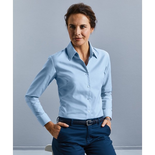 Russell Collection Women's long sleeve easycare Oxford shirt