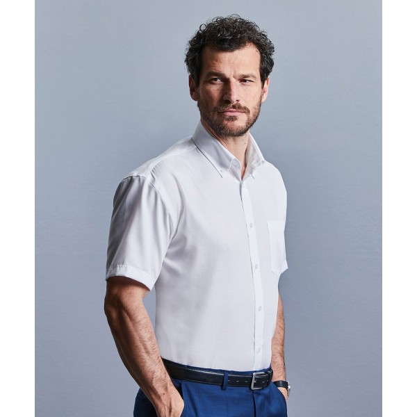 Russell Collection Short sleeve ultimate non-iron shirt