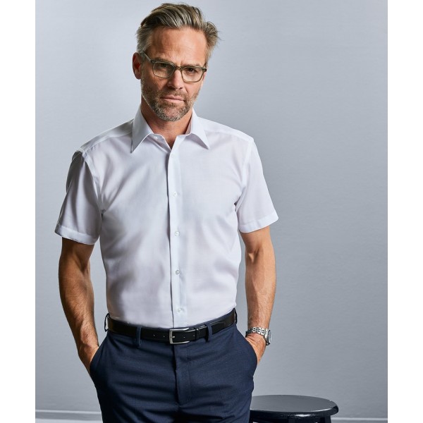 Russell Collection Short sleeve Tailored Ultimate Non-iron Shirt