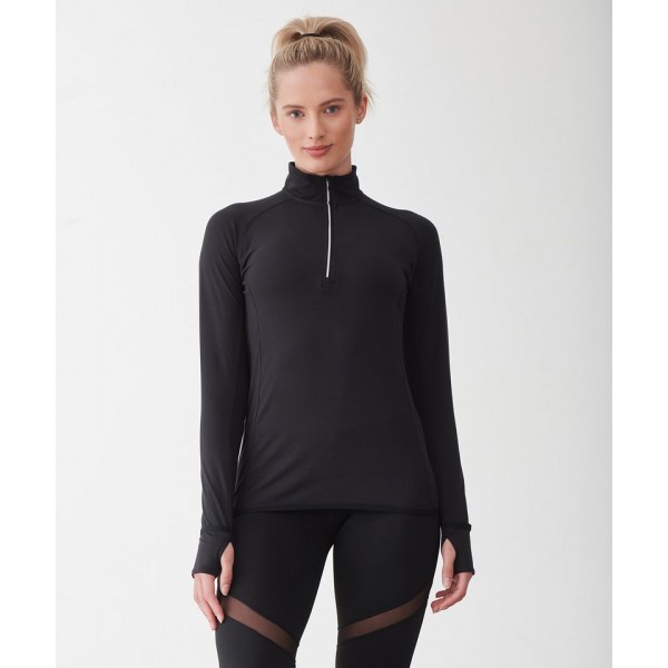 Tombo Women's long-sleeved ¼ zip top