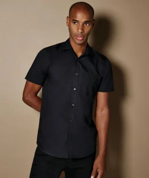 Kustom Kit Tailored Fit Short Sleeve Poplin Shirt