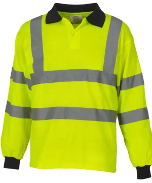 Alternative view of Yoko Hi-Vis Long Sleeve Polo Shirt - 3M
