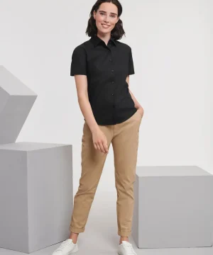 Russell Collection Ladies' S/Sleeve Oxford Shirt
