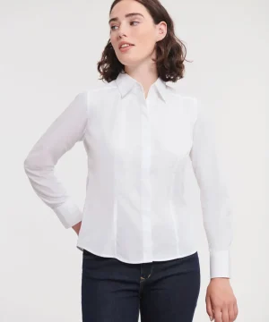 Alternative view of Russell Collection Ladies' L/Sleeve Polycotton Shirt