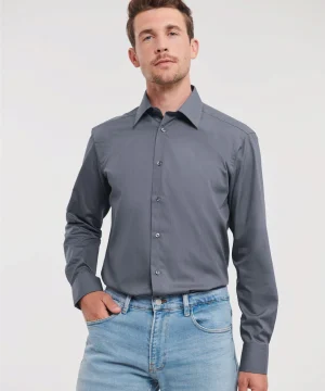 Russell Collection Men's L/Sleeve Polycotton Shirt