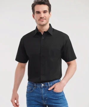 Russell Collection Men's S/Sleeve Polycotton Shirt