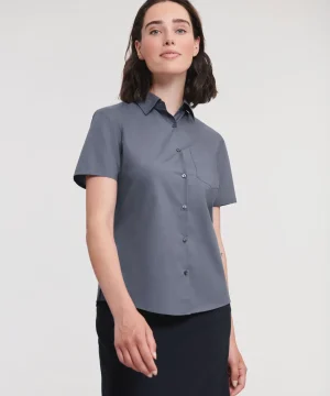 Russell Collection Ladies' S/Sleeve Polycotton Shirt