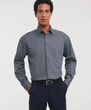 Russell Collection Men's L/Sleeve Polycotton Shirt