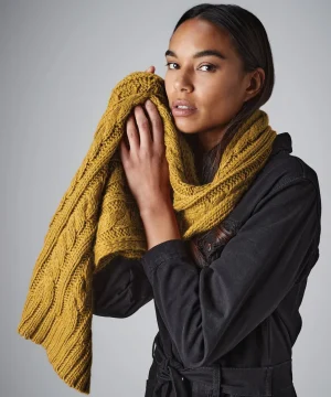 Beechfield Cable Knit Melange Scarf
