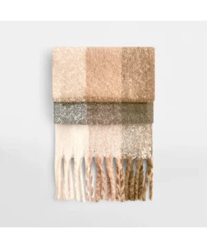 Alternative view of Beechfield Fluffy Check Scarf