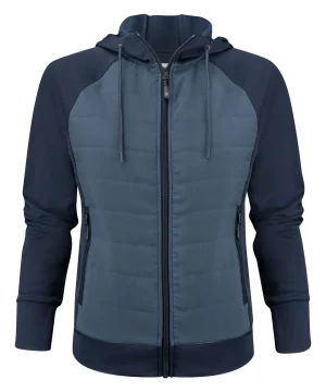 Alternative view of James Harvest Ladies Keyport Full Zip Hooded Hybrid Ja
