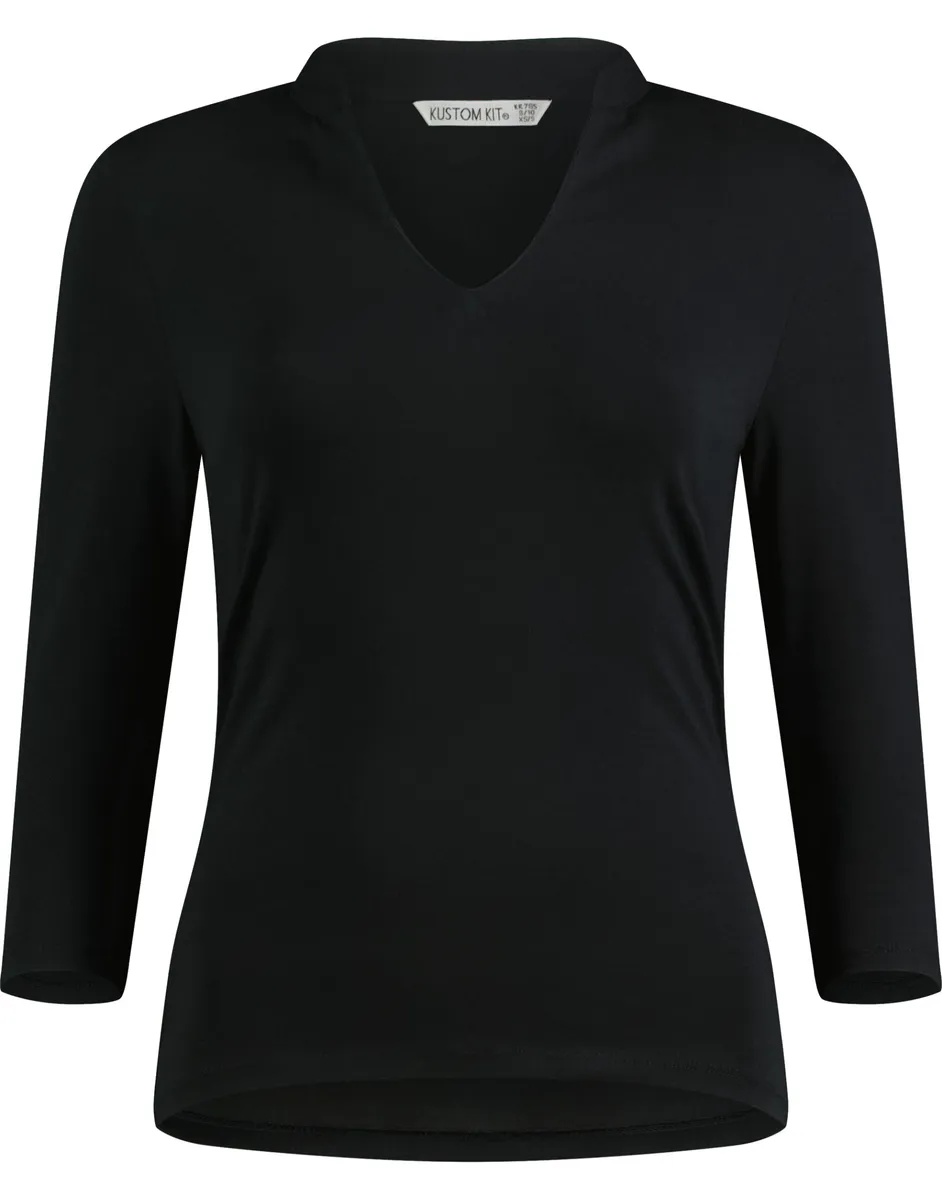 Kustom Kit Womens Regular Fit Mandarin Collar Top - Image 2
