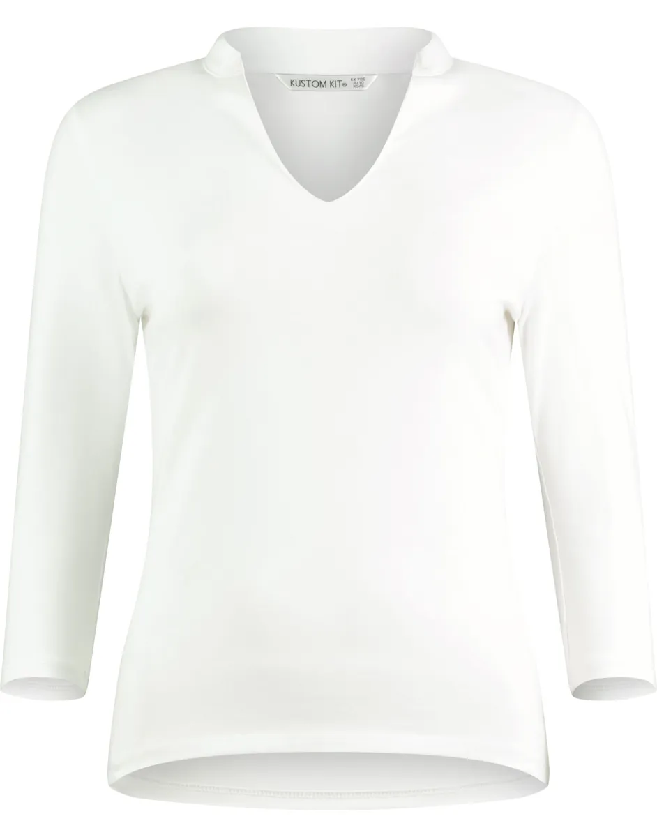Kustom Kit Womens Regular Fit Mandarin Collar Top - Image 3