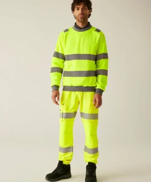 Regatta High Visibility Hi-Vis Pro Contrast Crew Neck Sweatshirt