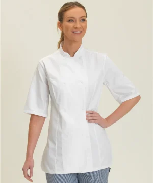 Alternative view of Dennys Ladies' Short Sleeve Fitted Chef's Jkt