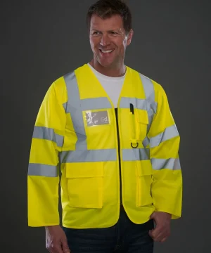 Yoko Hi-Vis Executive Long Sleeve Waistcoat