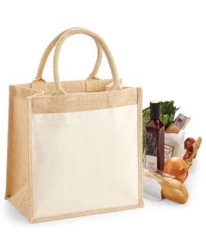 Alternative view of Westford Mill Cotton Pocket Jute Midi Tote