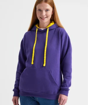 Uneek Contrast Hooded Sweatshirt