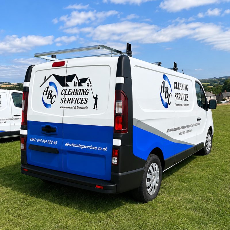 Van graphics for ABC Cleaning Services in Alnwick by Custom Xpress