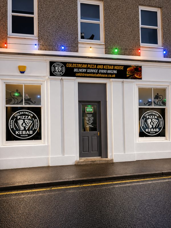 Kebab shop window graphics in Coldstream