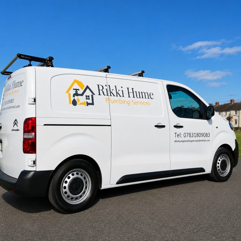 Van graphics for Ricky Hume Plumbing in Alnwick by Custom Xpress