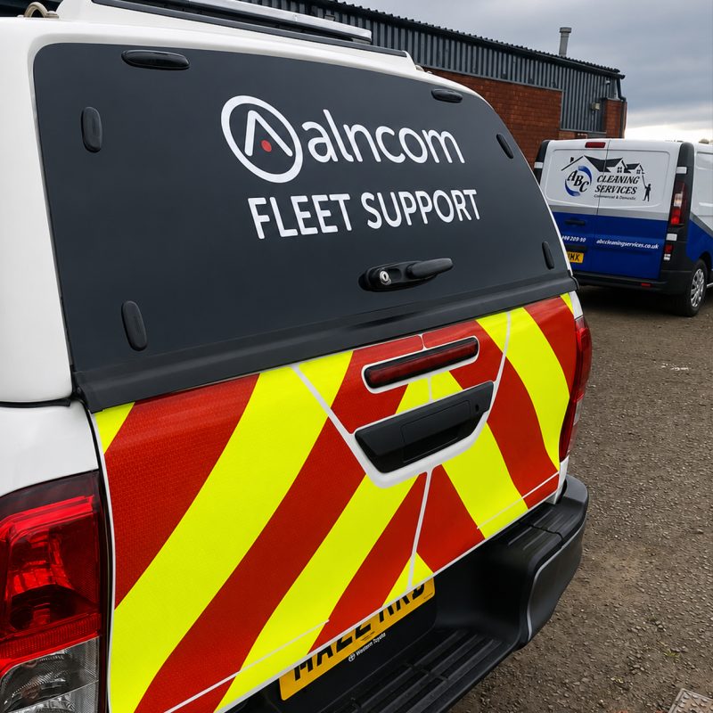 Reflective rear vehicle chevrons for Alncom in Alnwick by Custom Xpress